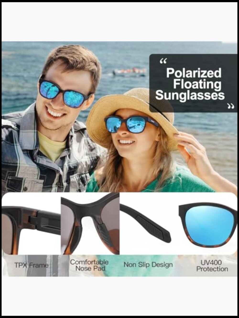 Floating Polarized Sunglasses Water Sports Sport Wraparound UV400 - Picture 4 of 7